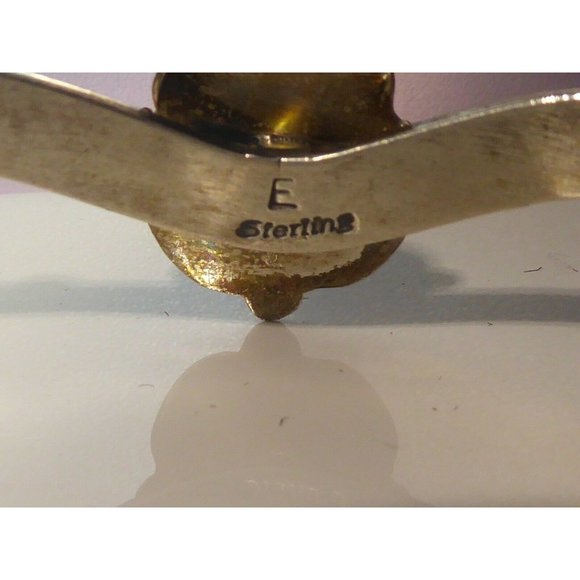 Native American Bracelet Sterling Silver Cuff Turquoise Stone Signed E - Picture 2 of 16